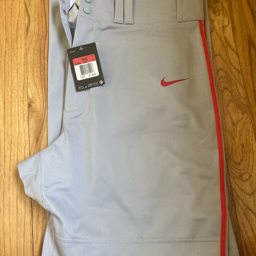Nike Light Gray Pants with Red Detailing